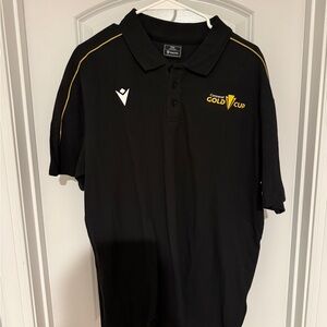 MACARON Black Polo with Gold Accents